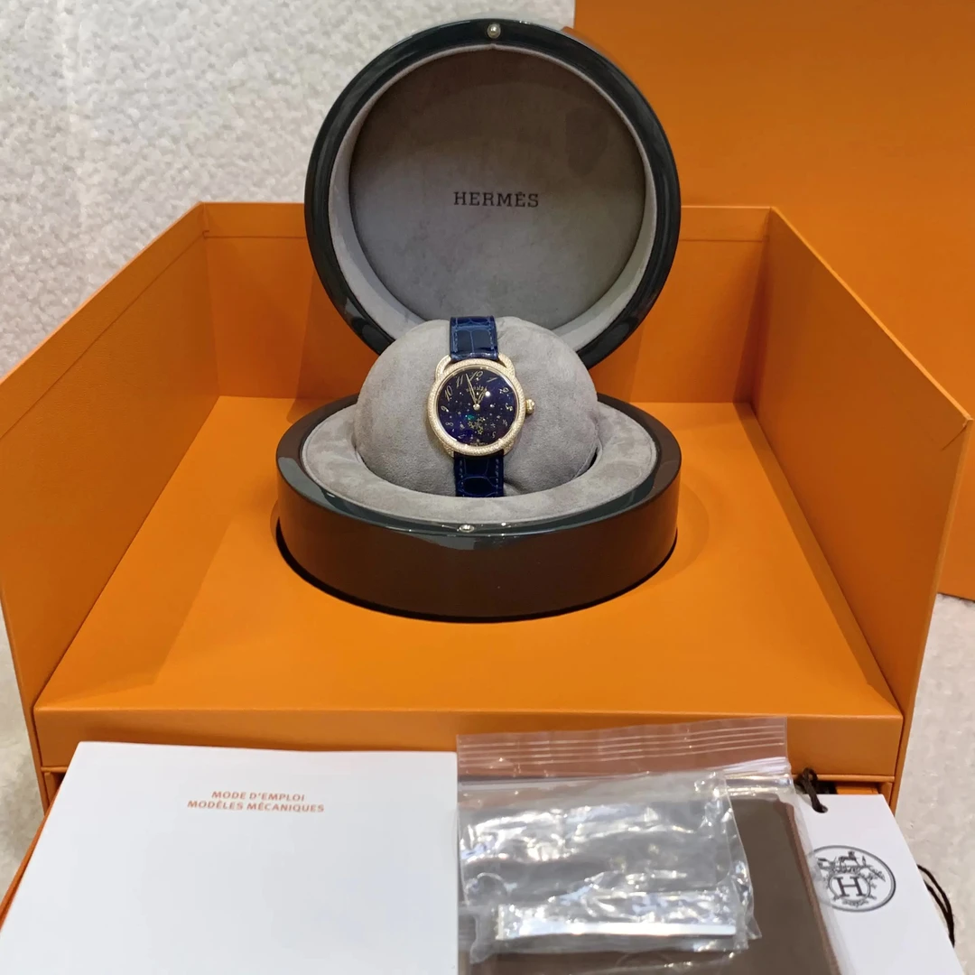 99新 Hermes/爱马仕 星空满钻手表/12期/48406512/代卖服务