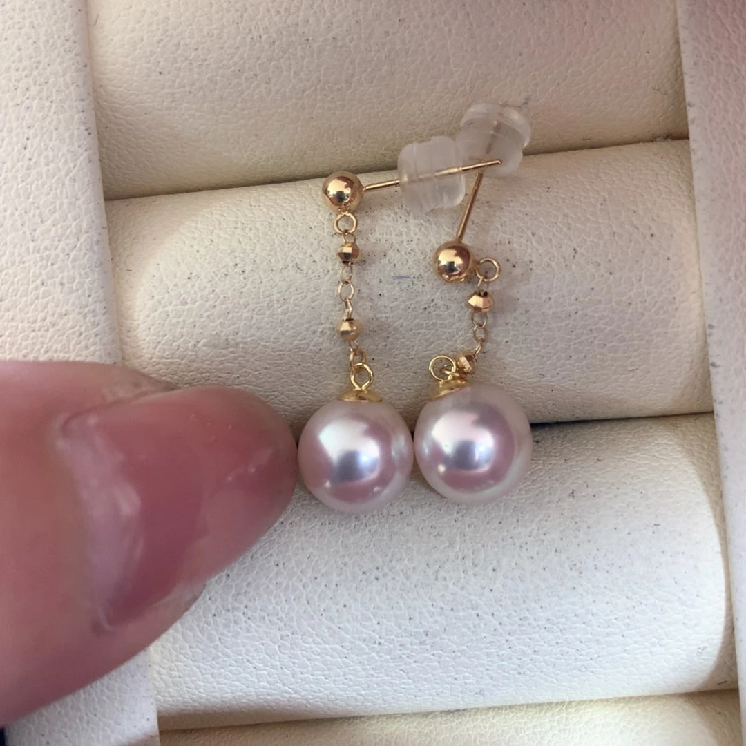 海水珍珠耳饰18K金镶嵌