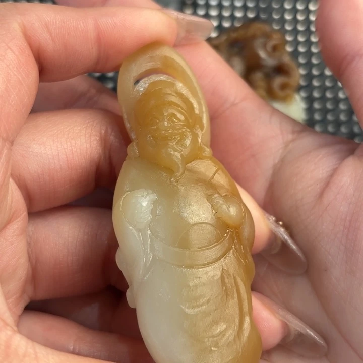 和田玉财神吊坠定制未镶嵌