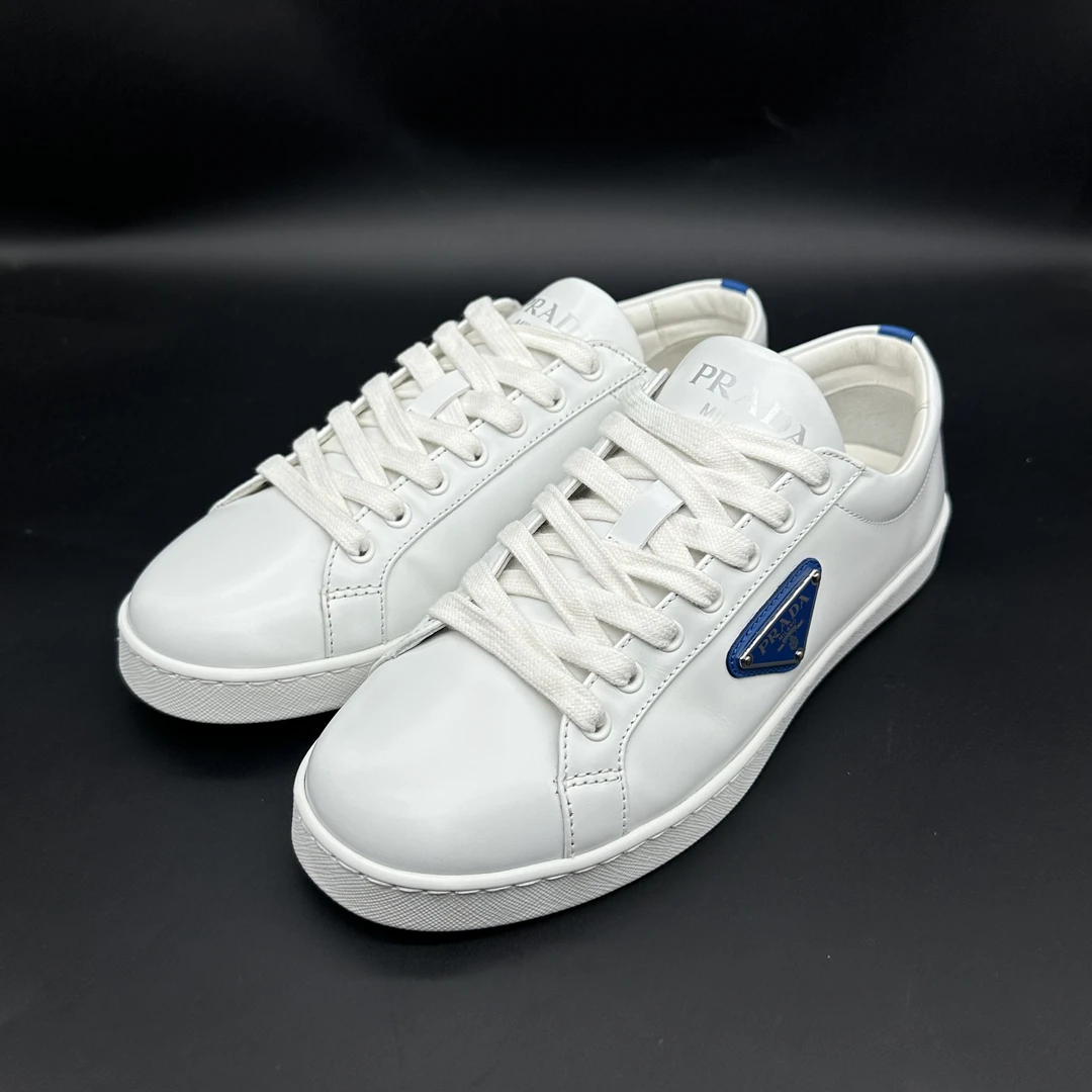 99新 Prada/普拉达 白色时尚三角标厚底休闲鞋经典百搭39.5欧 奢l