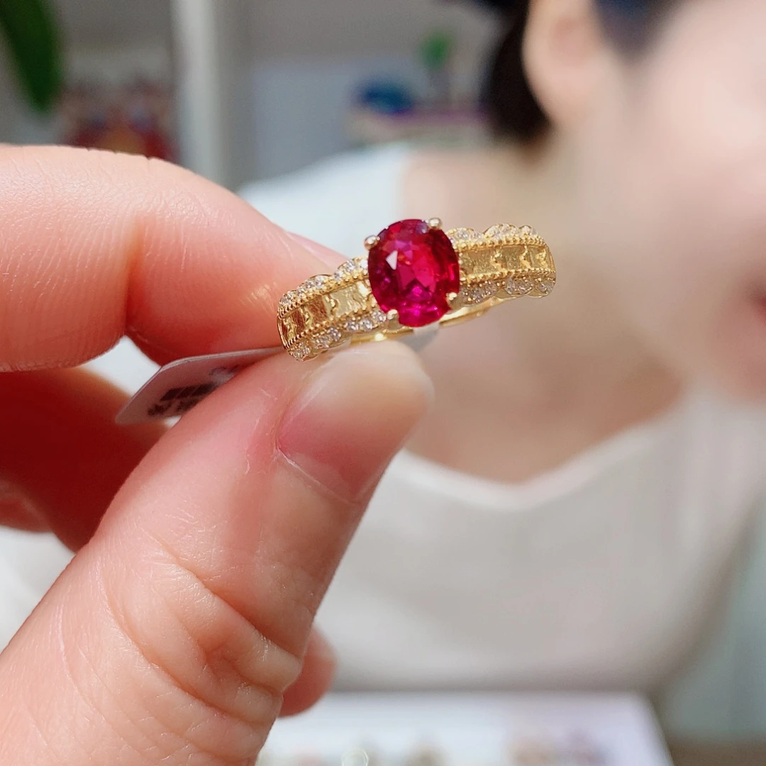 银S925镶嵌戒指碧玺