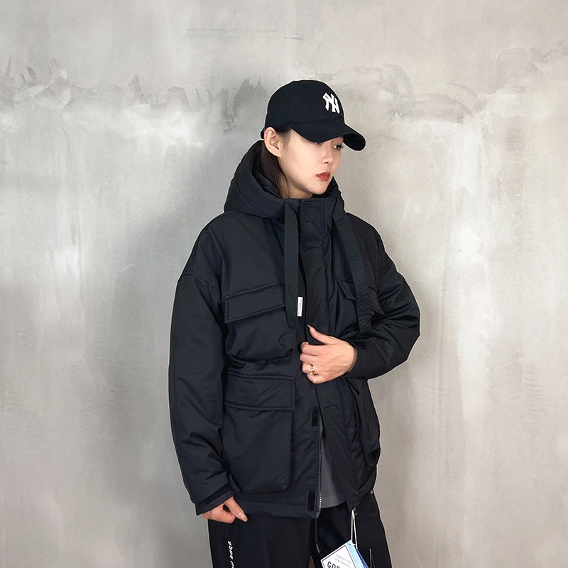 冬季新款多袋工装宽松版加厚男士棉服潮流户外棉衣GS1290