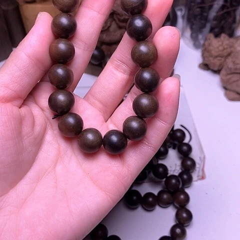 檀香木手串/手链檀香阴沉1.2/17满纹微瑕