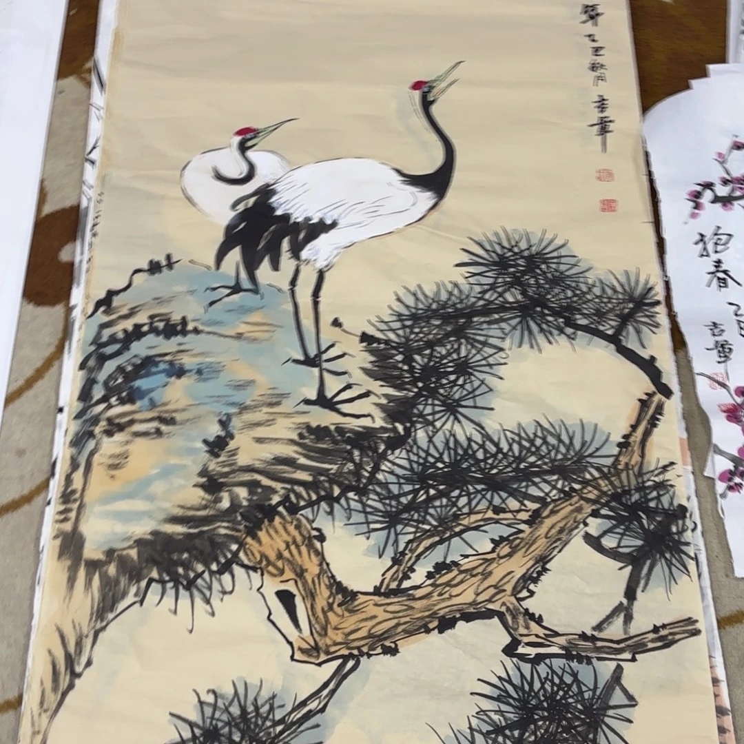 国画吉军四尺花鸟艺