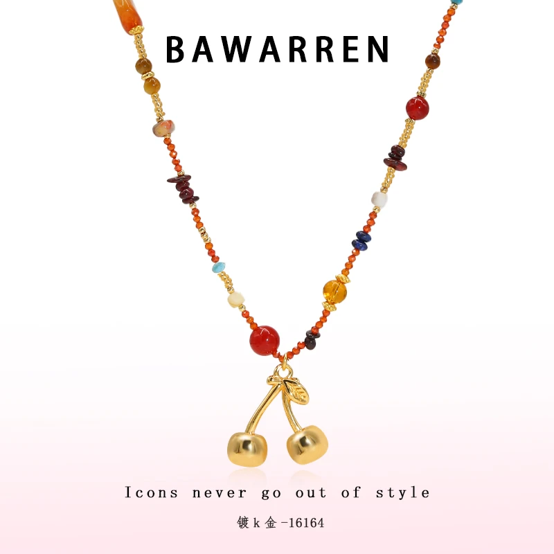 Bawarren 16164-【彩色樱桃】精致项链优雅百搭
