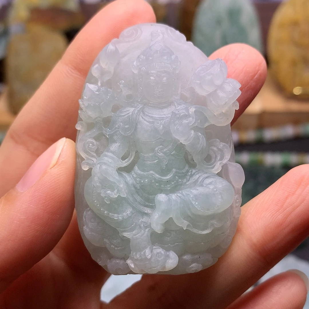 定制翡翠未镶嵌金**方翡翠