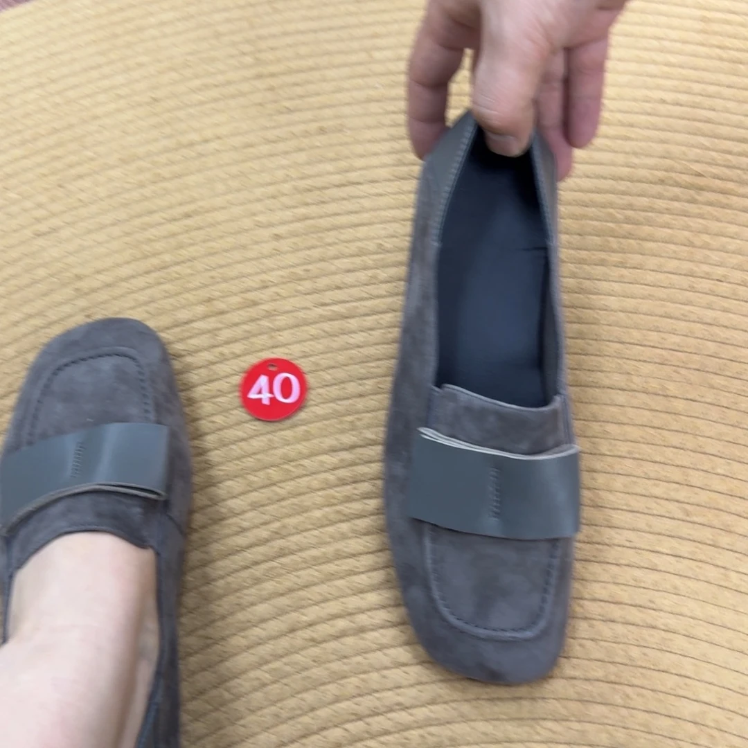 懒人鞋牛皮真皮女士单鞋