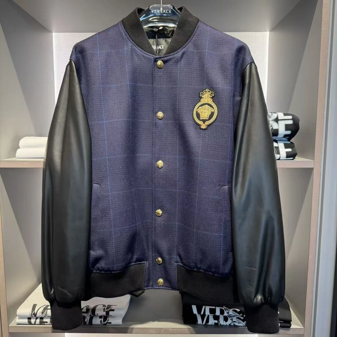 未使用 VERSACE/范思哲 男士秋冬新款时尚休闲美杜莎标拼接外套