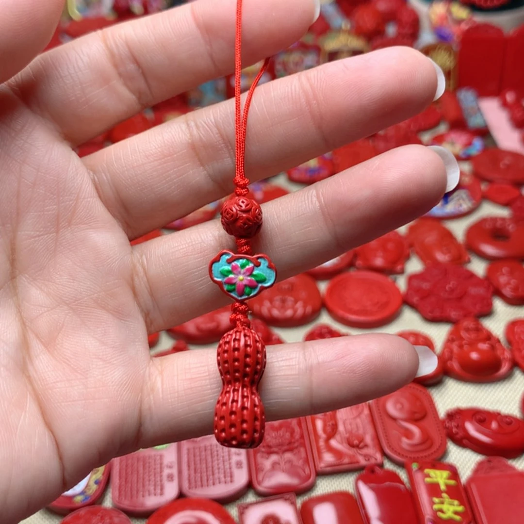 天然辰砂工艺品朱砂手机坠