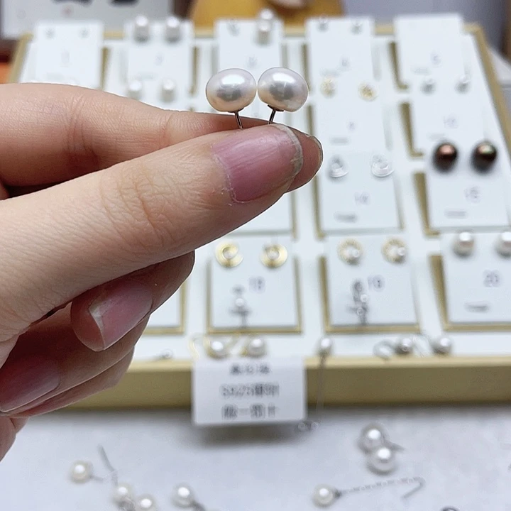 淡水珍珠耳饰银S925镶嵌?*?