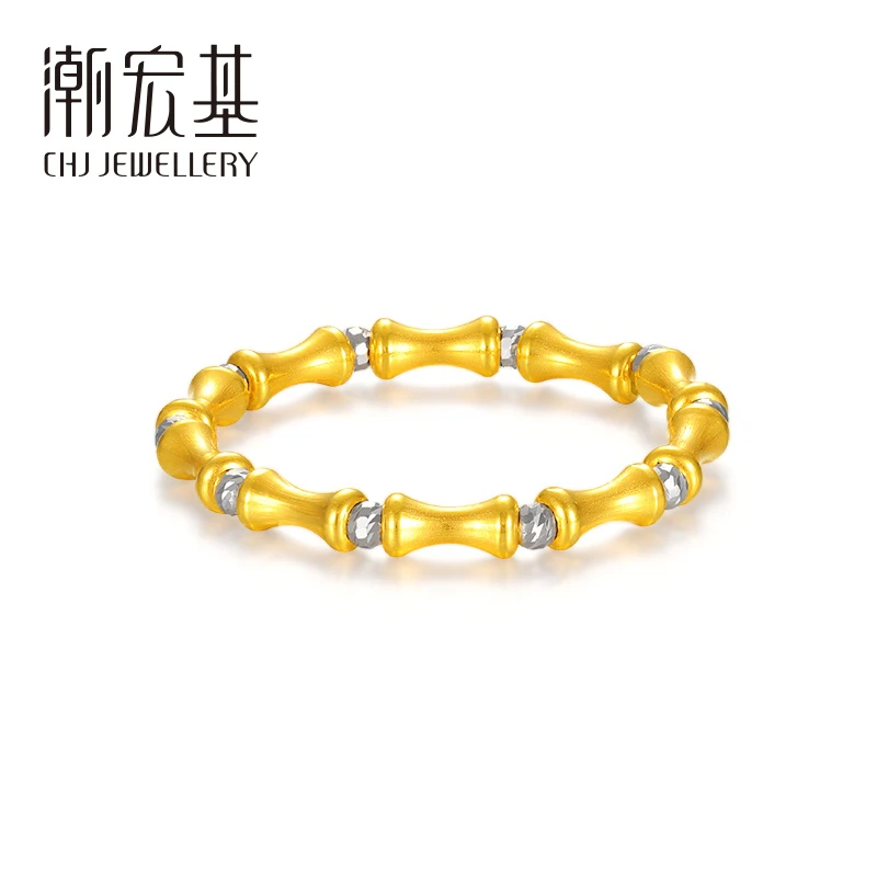 【潮宏基】18K金有你竹够戒指时尚百搭节日送礼#80162