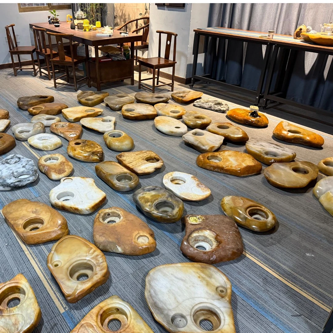 玉石茶炉电陶炉煮茶器围炉天然原石纯手工打造高端大气上档次