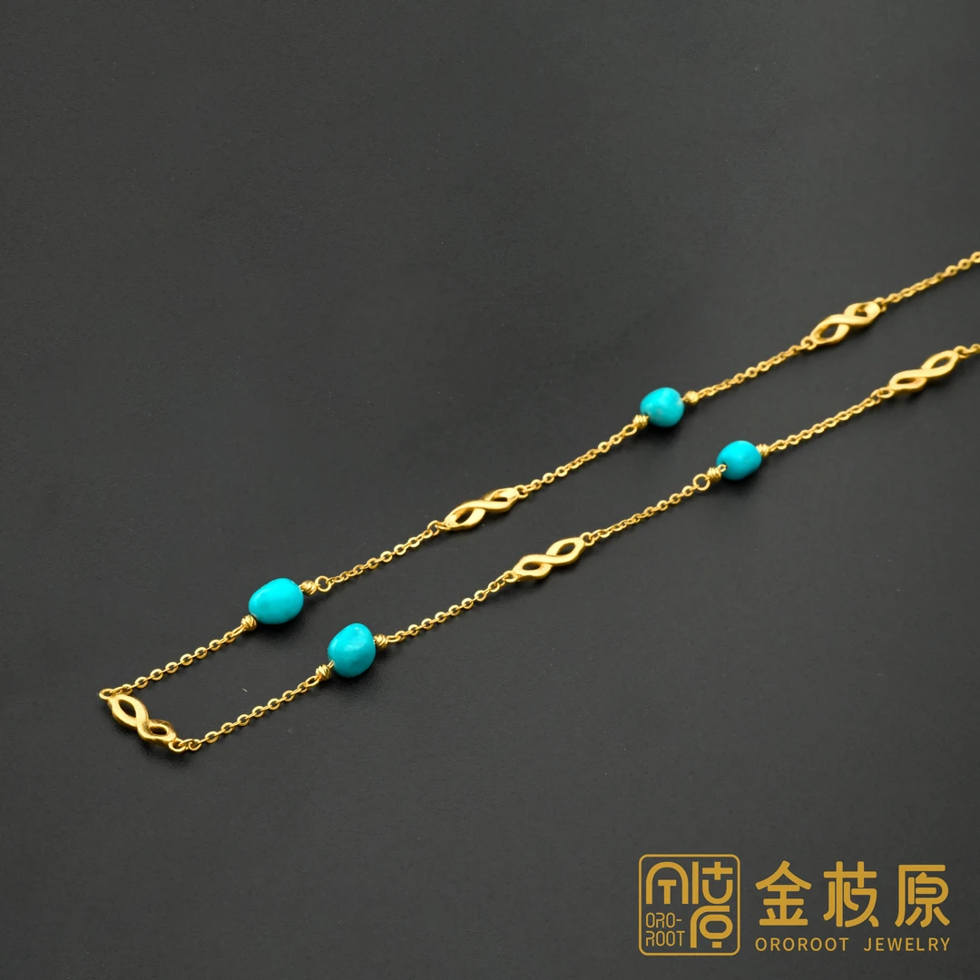 【金枝原】足金999 美松八字项链（龙虾扣）