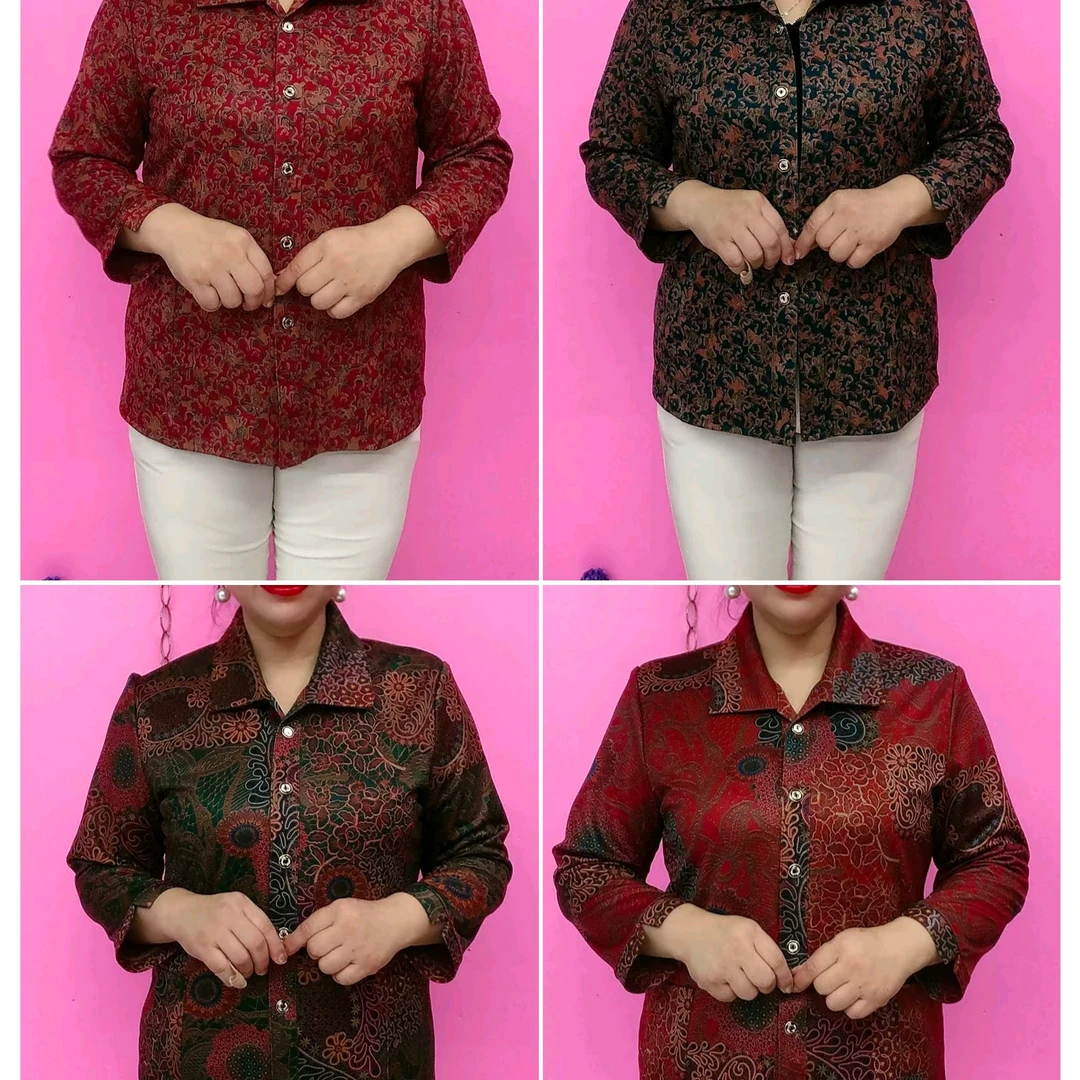 193#新款妈妈翻领烫金开衫