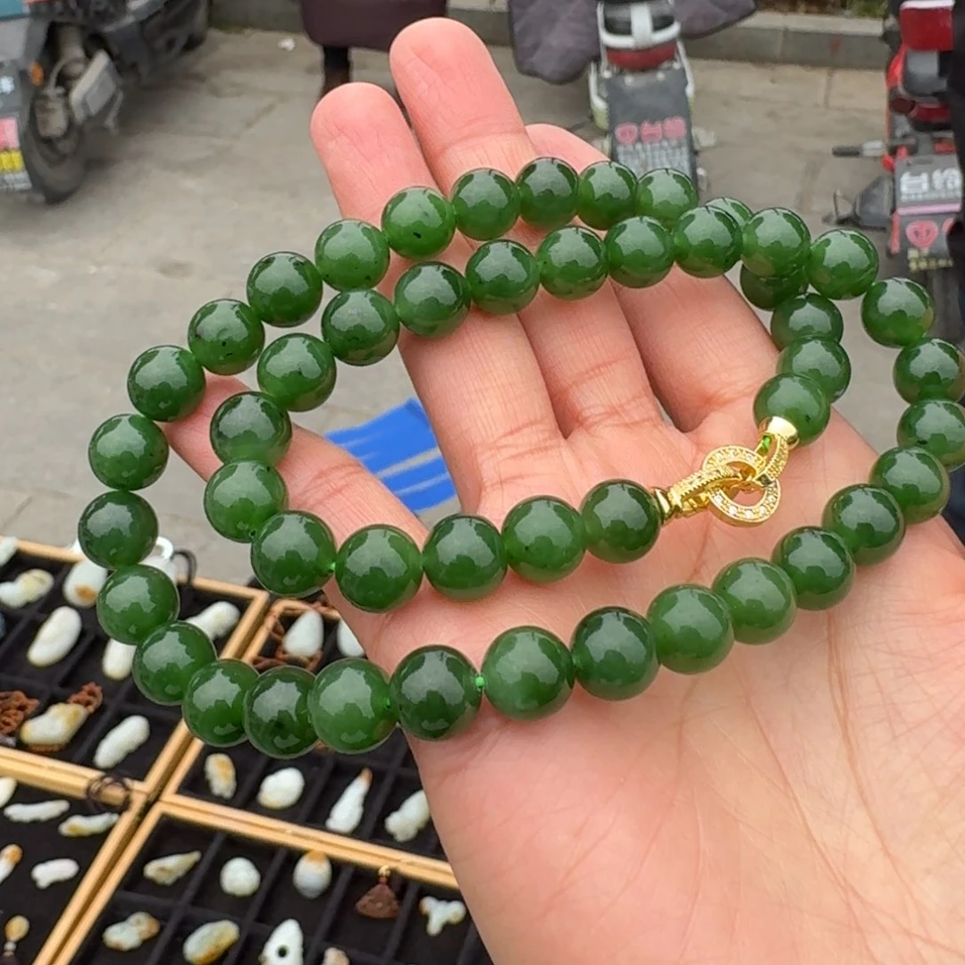 和田玉颈饰未镶嵌卡9+碧玉微矿点多样性拍一发一