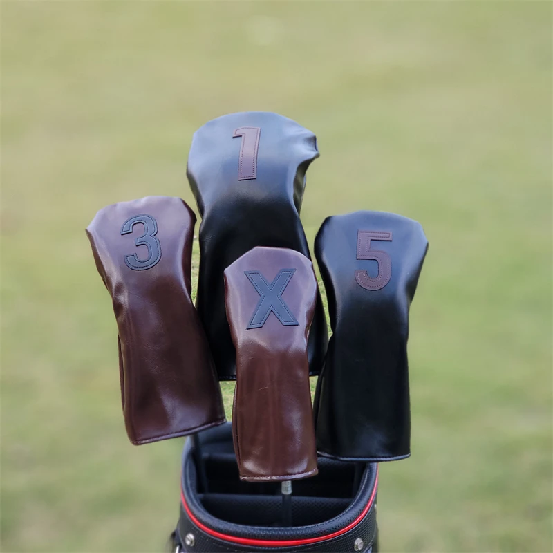 油蜡皮高尔夫球杆套 通用款杆头套 一号木杆套球头保护帽套防水