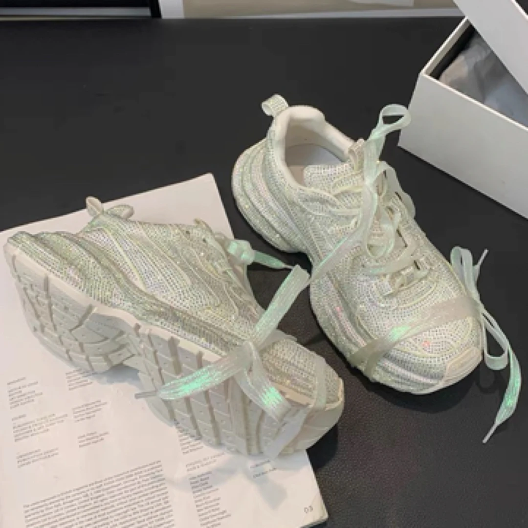 满天星满钻绑带厚底ins时尚夏季老爹鞋-0952