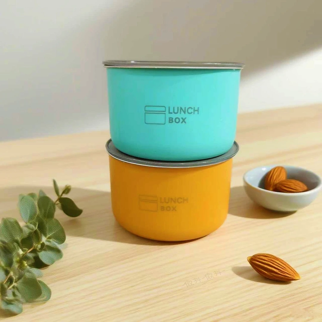 拍一发二食品级圆形冰箱收纳盒304不锈钢保鲜盒饭盒水果餐盒带盖