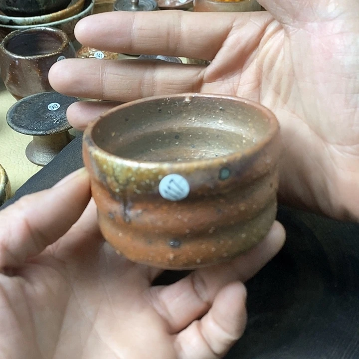 杯手工粗陶、柴烧茶器