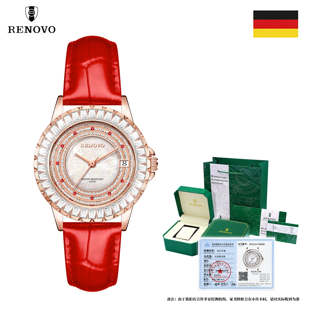 德国注册品牌RENOVO罗诺威女士时尚防水手表-R66055-WQMMZ