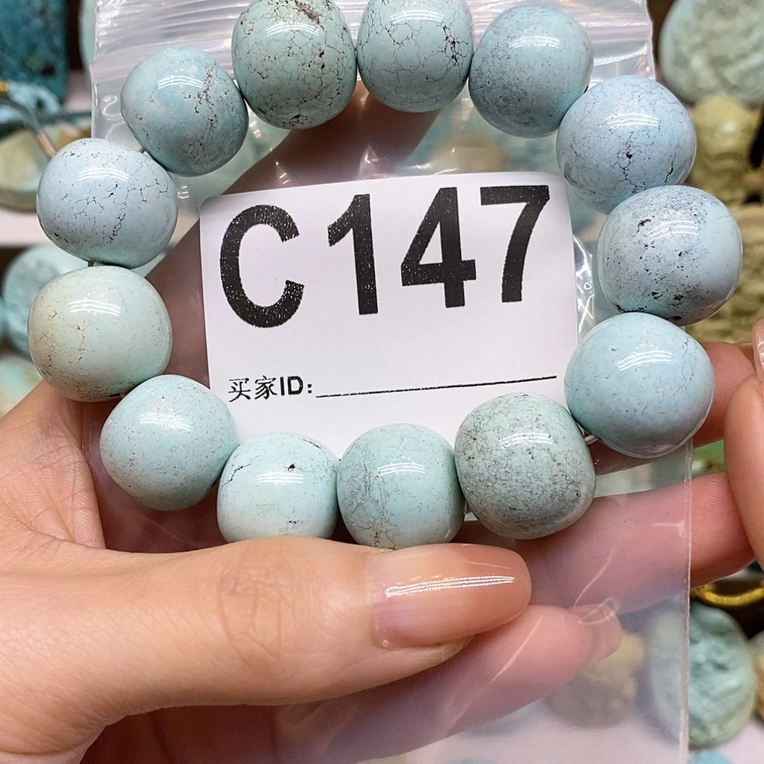 未镶嵌绿松石绿松石手链@****@