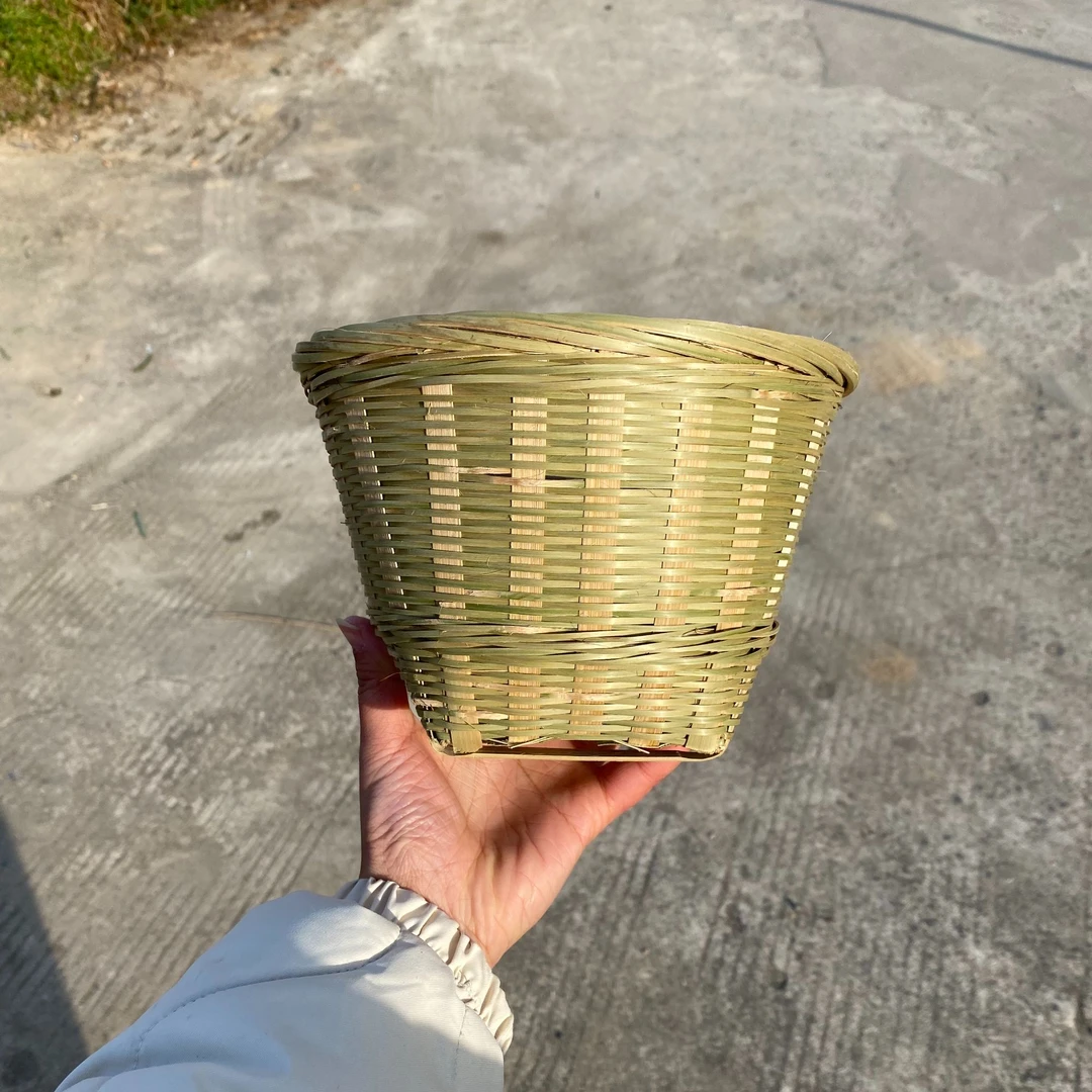 手工全青小竹筐大号