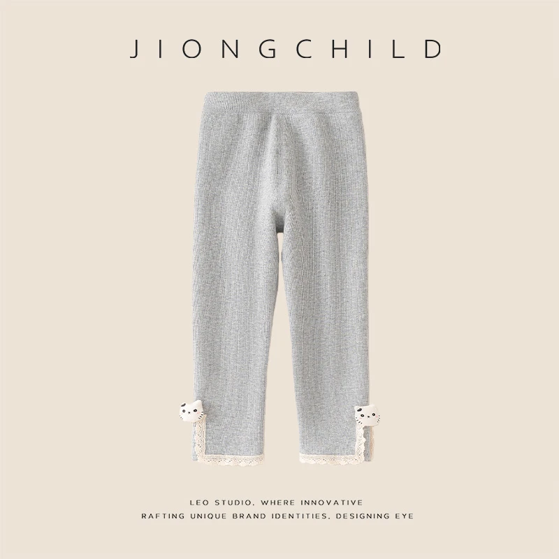 【专柜同款】儿童高弹力女宝加绒加厚卡通休闲打底裤DGK57514