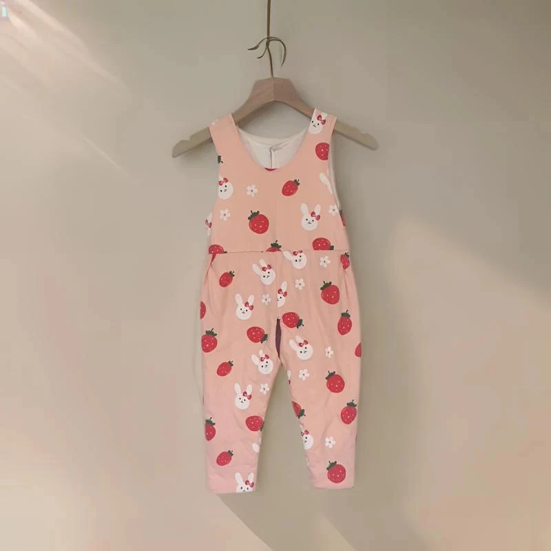 婴幼儿秋冬手工纯棉开档背带棉裤内外穿冬季保暖