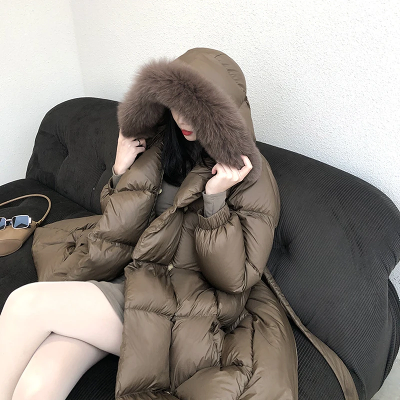 【赛姐专享】  加厚中长款方块分割连帽冬季新款大外套