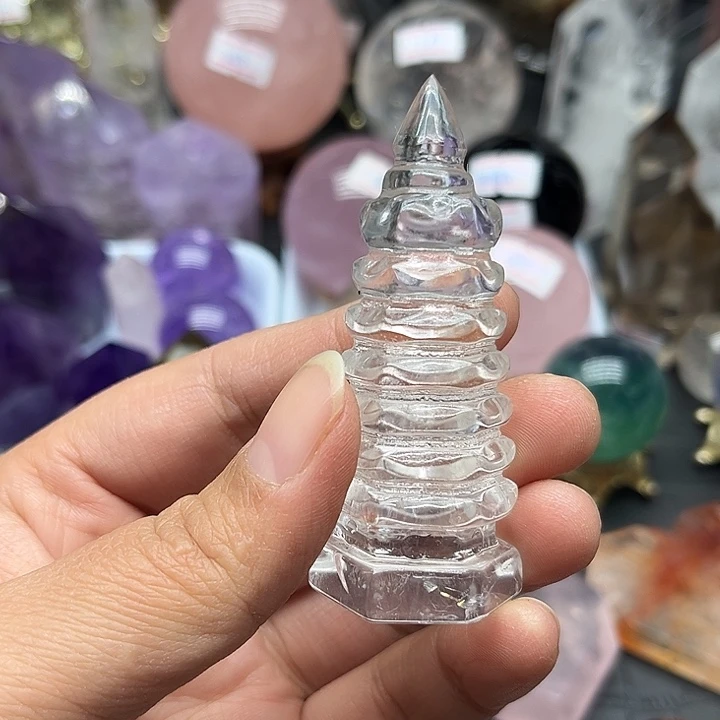 珠宝半成品未镶嵌水晶50克文昌塔