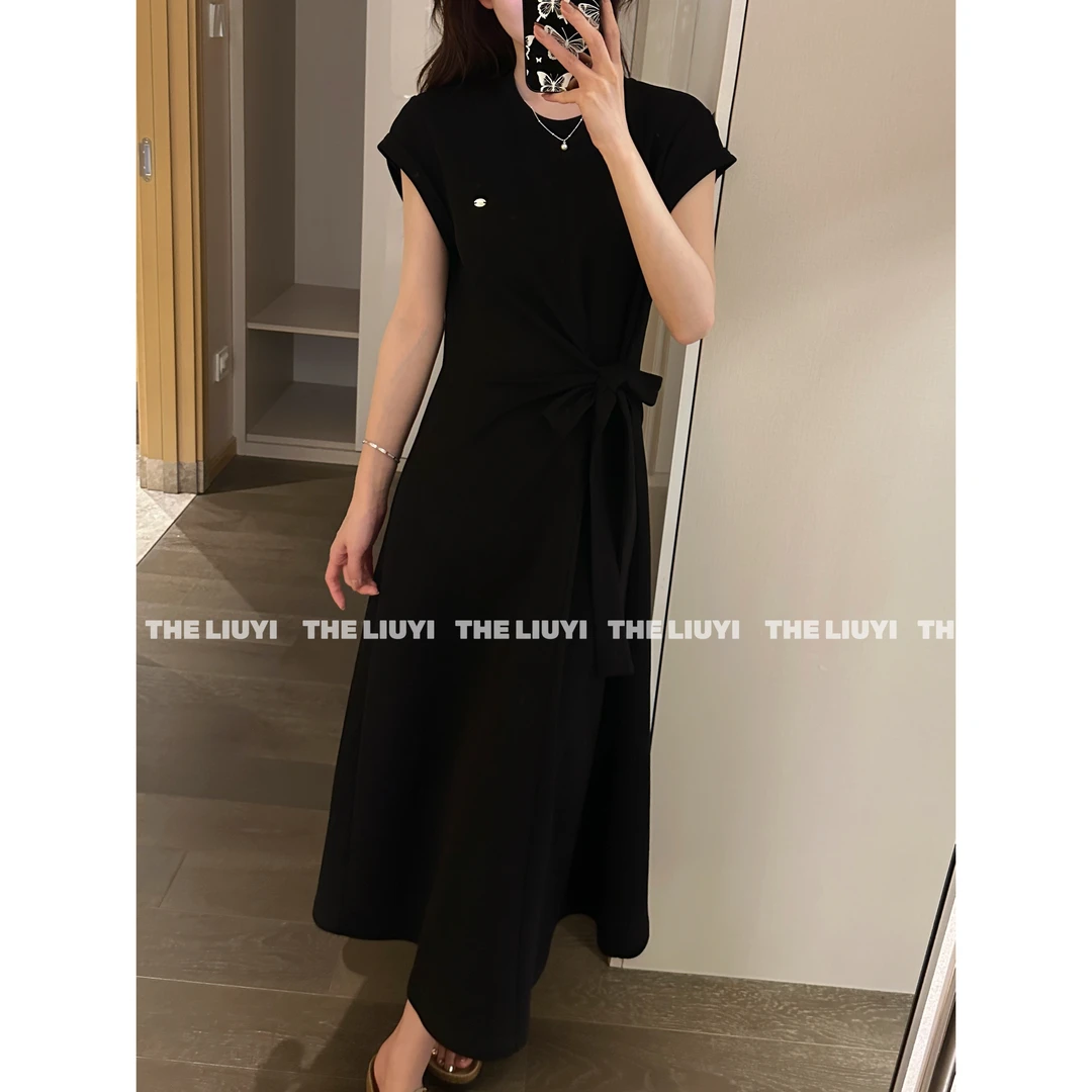 【LIUYI】女神裙~夏季绑带收腰T恤裙54127