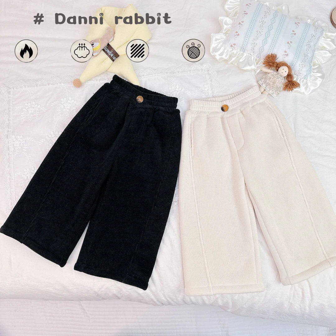 「Dannirabbit」【时髦精】冬款&女童加绒纽扣直筒裤【G-2346】