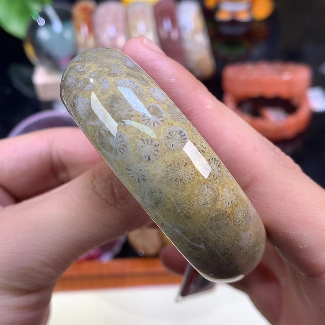 【闪购商品】颈饰未镶嵌硅化珊瑚（珊瑚玉）37号52.2圈双面花花