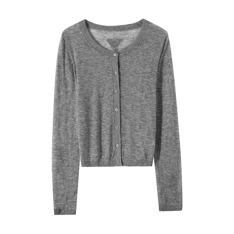 SZ-66908（空调服）【sirk】设计师高端定制圆领长袖针织开衫