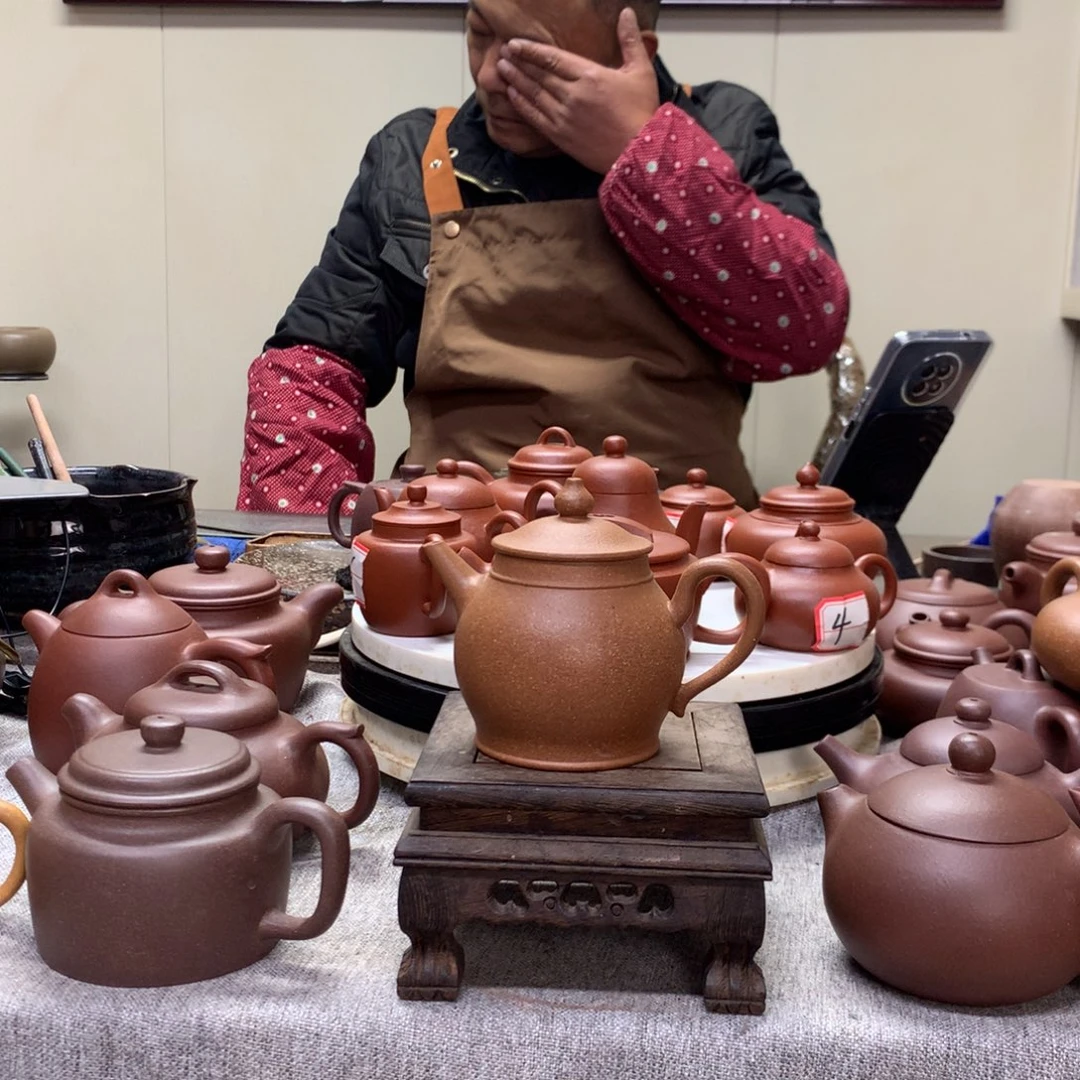 茶壶紫泥黄降坡复古旭帽180 C半手工制作