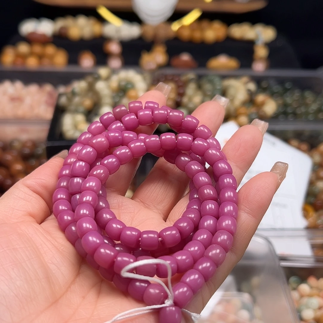 菩提根/象牙果手串卡8魔女粉直切110颗