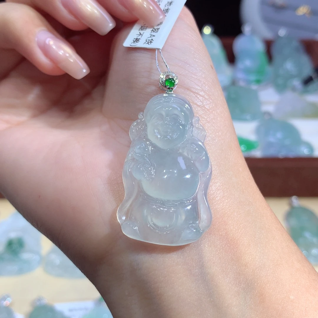 吊坠(不含链)18K金镶嵌翡翠