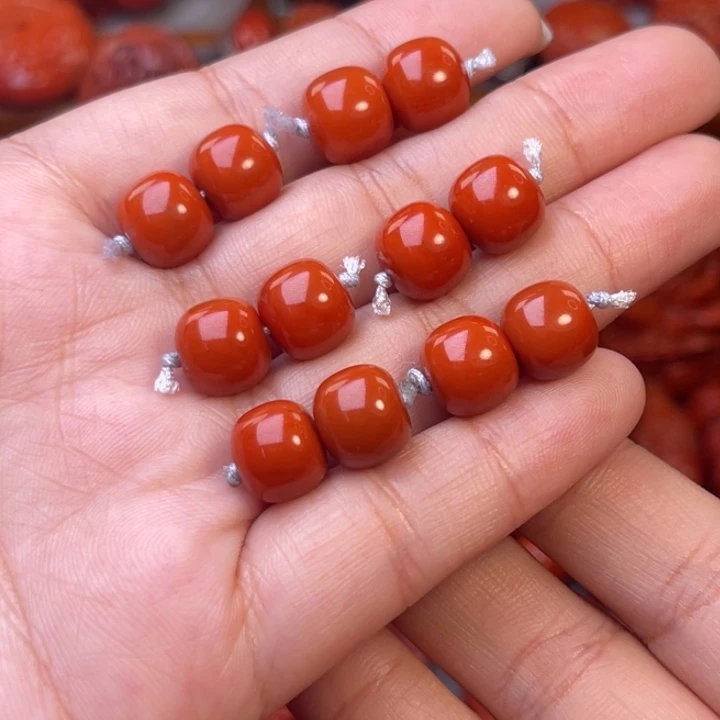 南红玛瑙未镶嵌川料瓦西10✖️9老型对珠多样性发货其一