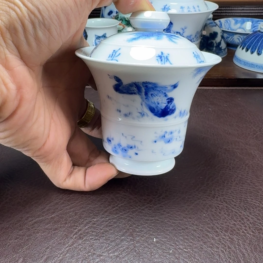 瓷片峻当代景德镇陶瓷手绘茶具