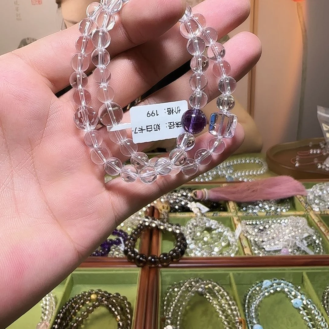 冰***西手链未镶嵌水晶白水晶