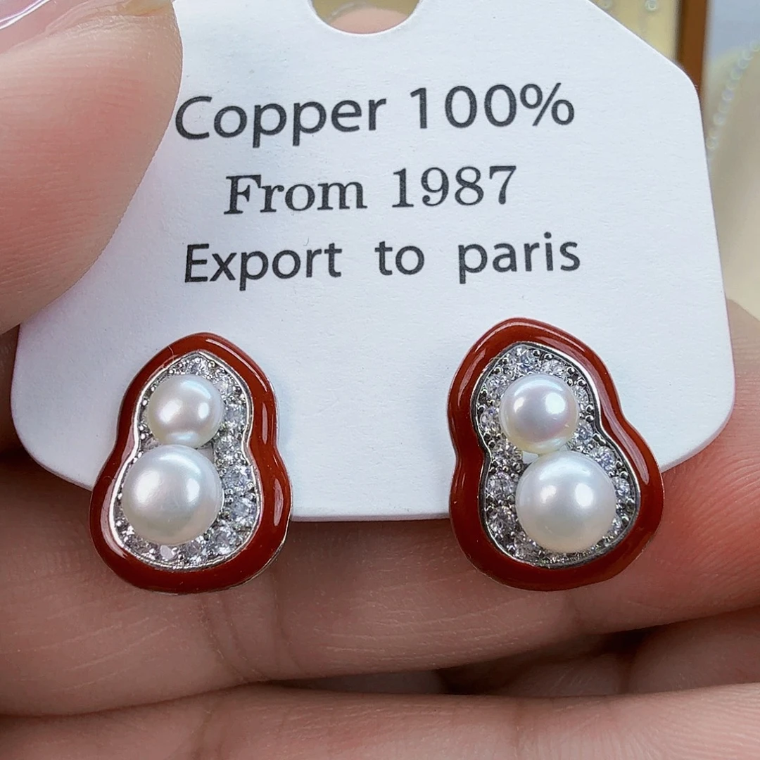 淡水珍珠耳饰未镶嵌