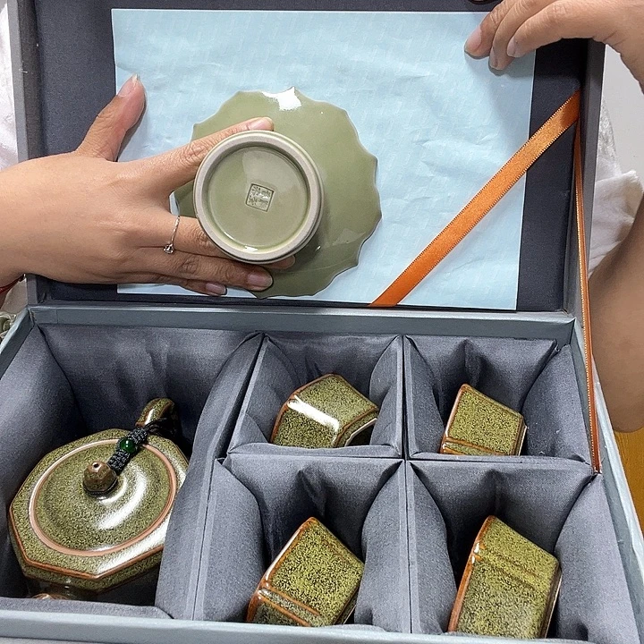 耀州窑茶叶末釉壶1套