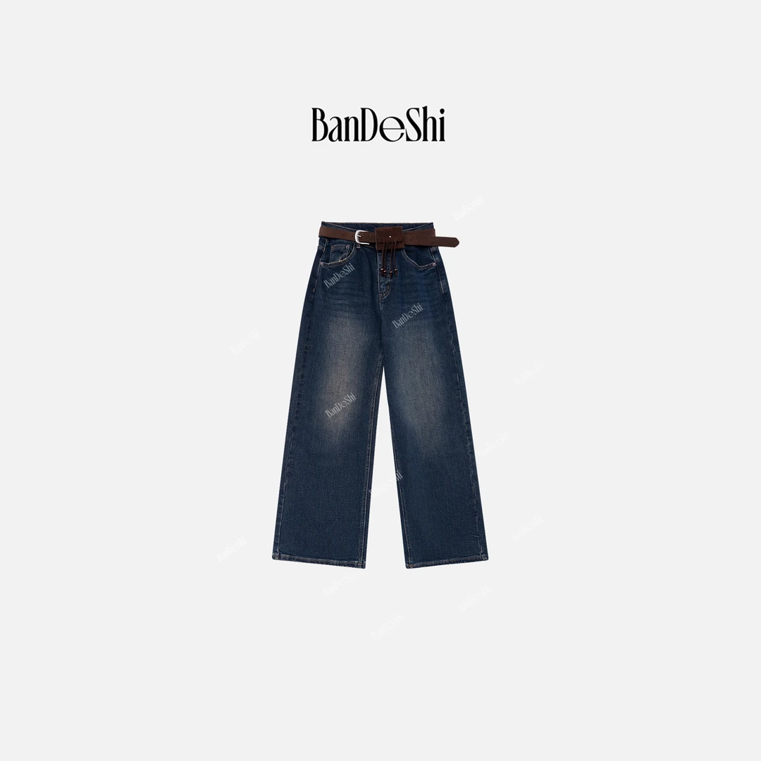 【C4277】#班德施-韩系新款百搭时尚拖地裤牛仔女装SS