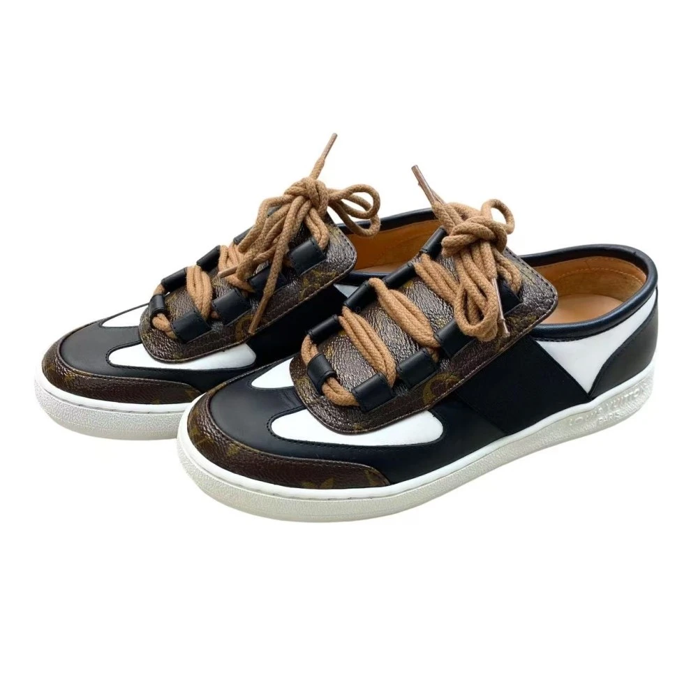 95新 LouisVuitton/路易威登  qq682 老花拼皮板鞋 36码