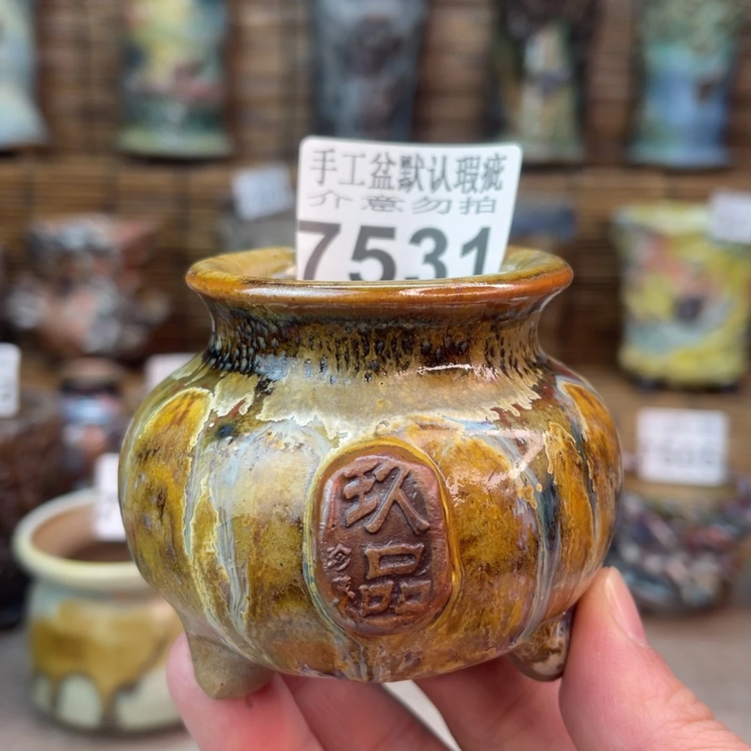 手工花盆默认瑕疵完美者勿拍