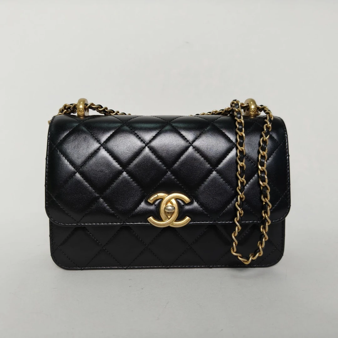 95新 Chanel/香奈儿 【娇】21A CF口盖包 22芯片金扣皮革C 009648