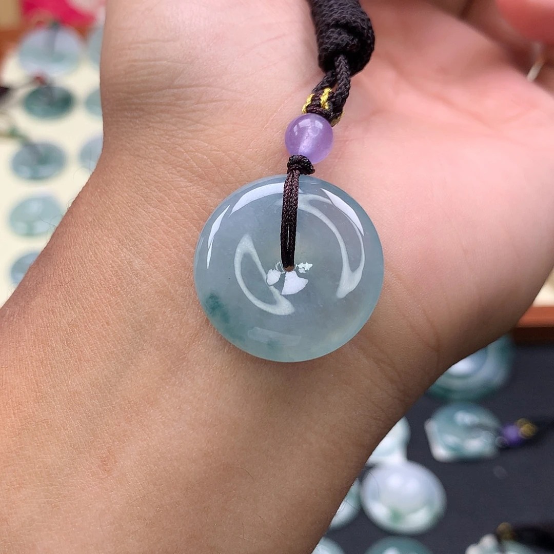 翡翠未镶嵌颈饰35 尺寸24.4-6.1