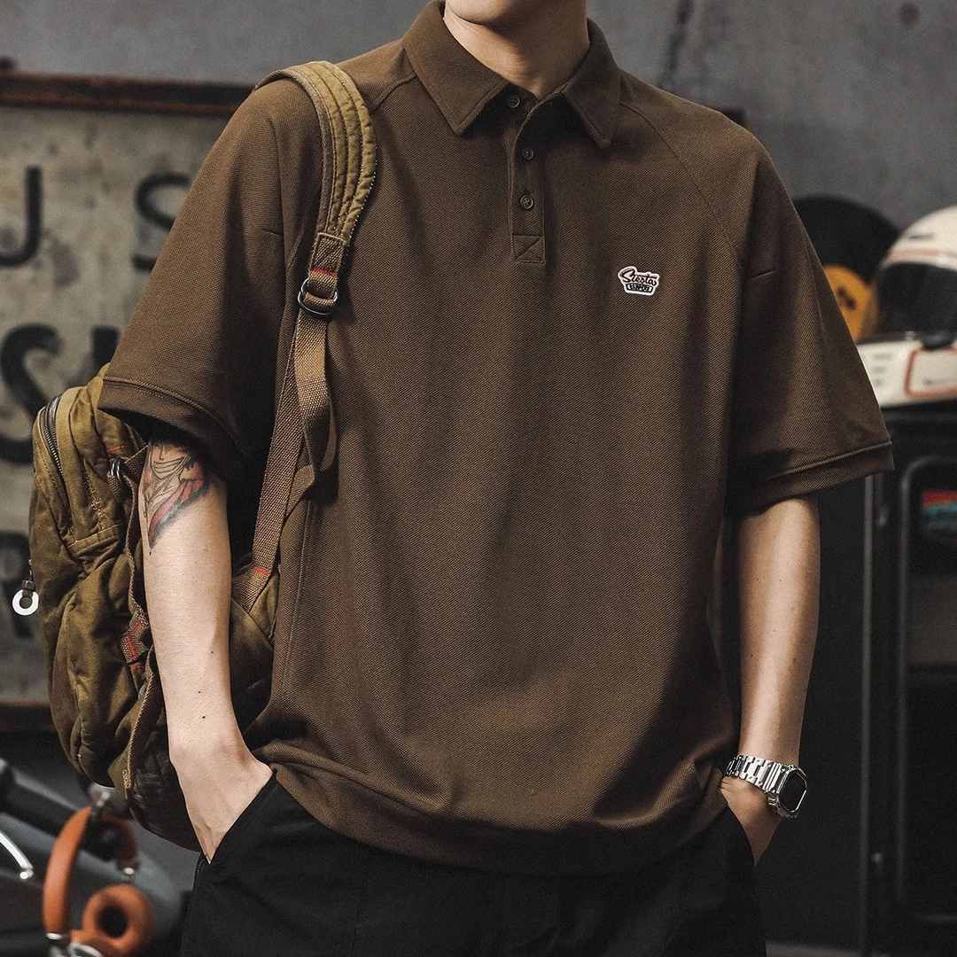 Cebrodz美式休闲高级感POLO衫男士短袖翻领T恤夏季垂感体恤潮流