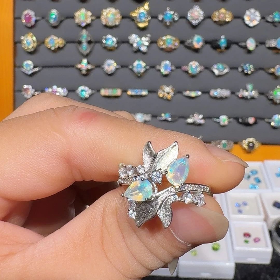 欧泊银S925镶嵌戒指戒指