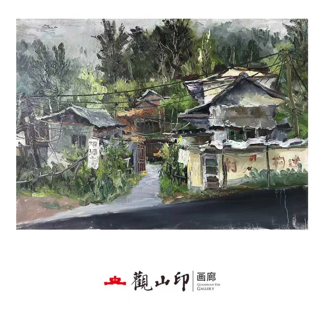 WZH原创手绘风景油画60x80cm乡村作品1428